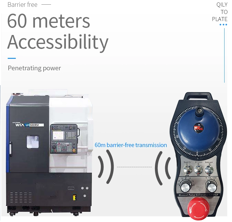 Wireless Electronic CNC Handwheel Manual Pulse Generator Mpg with Emergency Button Stwgp